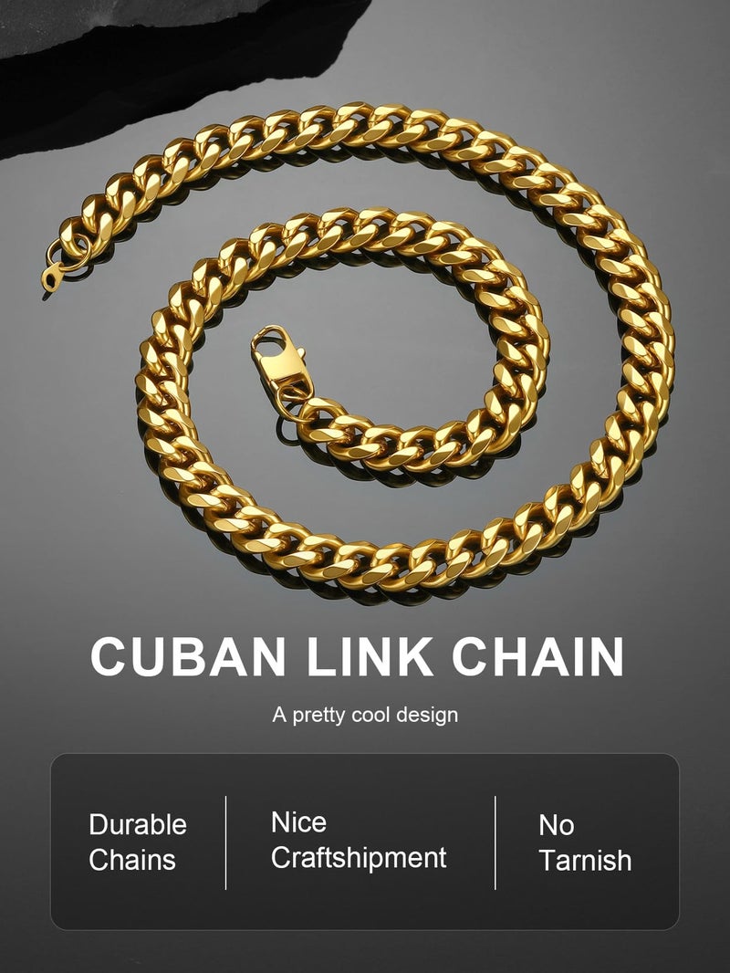 ChainsPro 18K Yellow Gold Filled Fashion Miami Link Chain 12mm 18inch Huge Necklace Golden - Image 5